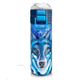 Coral High 500 ml 31945 Kids Lacivert Mavi Kurt Desenli Pipetli Çelik Termos