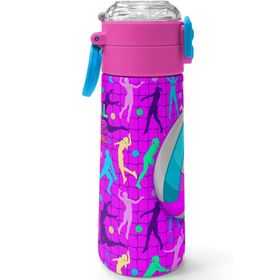 Coral High 500 ml 31962 Kids Pembe Mor Voleybol Desenli Pipetli ve Direkt İçim Çelik Termos