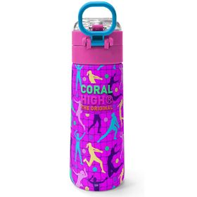 Coral High 500 ml 31962 Kids Pembe Mor Voleybol Desenli Pipetli ve Direkt İçim Çelik Termos