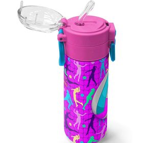 Coral High 500 ml 31962 Kids Pembe Mor Voleybol Desenli Pipetli ve Direkt İçim Çelik Termos