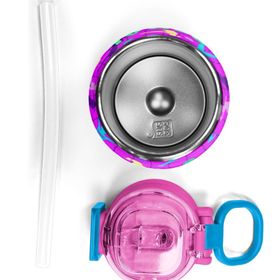 Coral High 500 ml 31962 Kids Pembe Mor Voleybol Desenli Pipetli ve Direkt İçim Çelik Termos