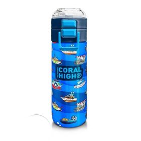 Coral High 500 ml 31973 Kids Lacivert Mavi Gemi Desenli Pipetli Çelik Termos