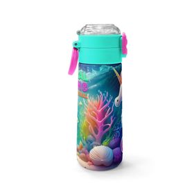 Coral High 500 ml 31988 Kids Denizatı Desenli Pipetli ve Direkt İçim Çelik Termos