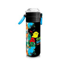 Coral High 500 ml 31990 Kids Siyah Karikatür Çizgili Desenli Pipetli Çelik Termos