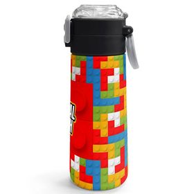 Coral High 500 ml 31991 Kids Blok Desenli Pipetli ve Direkt İçim Çelik Termos