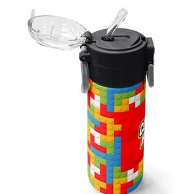 Coral High 500 ml 31991 Kids Blok Desenli Pipetli ve Direkt İçim Çelik Termos