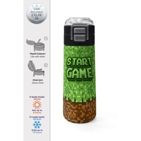 Coral High 500 ml 31992 Kids High Craft Desenli Pipetli Çelik Termos