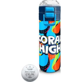 Coral High 500 ml 31993 Kids Grafiti Desenli Pipetli ve Direkt İçim Çelik Termos