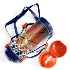 Coral High 500 ml Lacivert Turuncu Basketbol Desenli Pipetli Çelik Termos