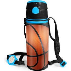 Coral High 600 ml 11940 M11 Kids Siyah Basketbol Desenli Pipetli Alüminyum Matara