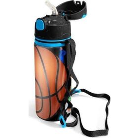 Coral High 600 ml 11940 M11 Kids Siyah Basketbol Desenli Pipetli Alüminyum Matara