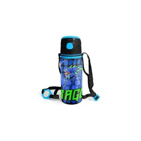 Coral High 600 ml 11942 M11 Kids Siyah Saks Ejderha Desenli Pipetli Alüminyum Matara