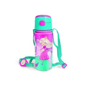 Coral High 600 ml 11952 M11 Kids Açık Pembe Mor Unicornlu Prenses Desenli Alüminyum Matara