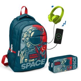 Coral High Astronot Baskılı Erkek Çocuk İlkokul Çantası ve Kaleml