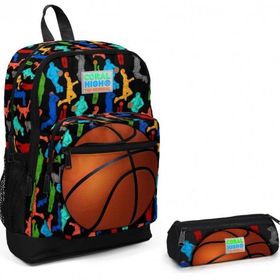Coral High Basketbol Baskılı Erkek Çocuk İlkokul Çantası ve Kalem Çantası Okul Seti