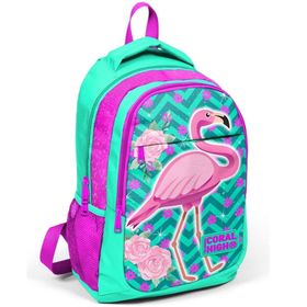 Coral High Beslenme Çantası Kız Çocuk Yeşil Flamingo - Yeşil Pembe Flamingo Okul Çantası