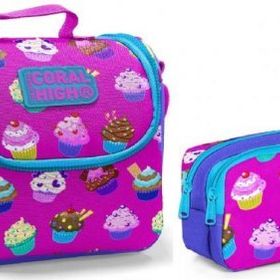 Coral High Beslenme Çantası Ve Kalemlik Takım - Pembe - Cupcake - Kız Çocuk Kalemlik