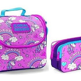 Coral High Beslenme Çantası Ve Kalemlik Takım - Pembe - Unicorn - Kız Çocuk Kalemlik