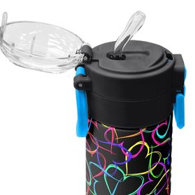 Coral High Çok Renkli Kalp Desenli 500 ml Termos