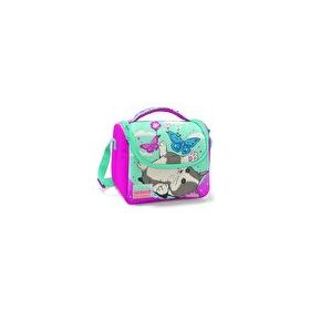 Coral High Coral High Pembe-Yeşil Kedi Baskılı Termoslu Beslenme Çantası - Kız Çocuk (Pembe) Beslenme Çantası
