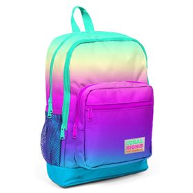 Coral High Coral High Pembe-Yeşil-Mavi Renk Desenli İlkokul ve Günlük Sırt Çantası