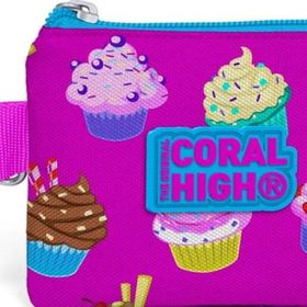Coral High Cupcake Desenli Kız Çocuk Bozuk Para Çantası