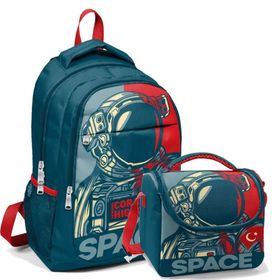 Coral High Erkek Çocuk Lacivert Astronot Lacivert Kırmızı Astronot Beslenme Okul Çantası