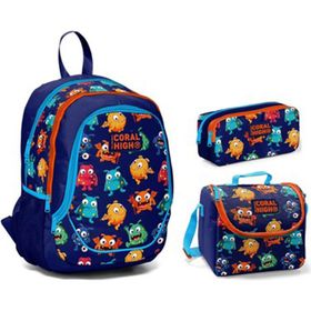 Coral High Erkek Çocuk Lacivert Canavar Desenli İlkokul Çantası