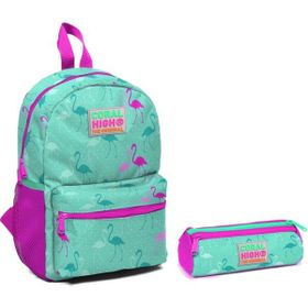 Coral High Flamingo Baskılı Kız Çocuk Yuva ve Anaokulu Çanta Seti