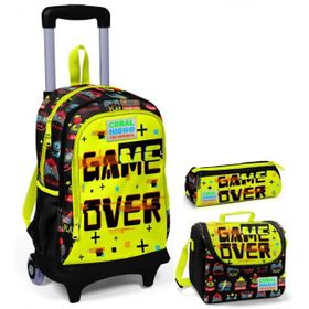 Coral High Game Over Erkek Çocuk Çekçek Çanta Seti - Işıklı Tekerlekler Okul Çantası