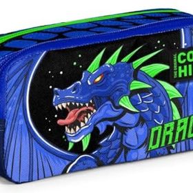 Coral High Iki Bölmeli Erkek Çocuk Lacivert Yeşil Dragon Kalem Çantası Kalemlik