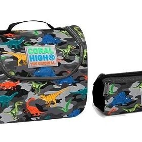 Coral High Kamuflaj Dinazor Erkek Çocuk Beslenme ve Kalemlik Seti