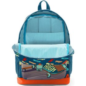 Coral High Kids Civit Neon Turuncu Kaykay Desenli Dört Bölmeli Okul Sırt Çantası