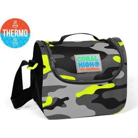 Coral High Kids Gri Kamuflaj Desenli Thermo Beslenme Çantası