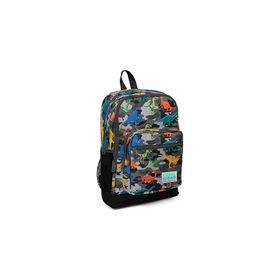 Coral High Kids Gri Kamuflaj Dinazor Desenli 23474 Dört Bölmeli Okul Sırt Çantası