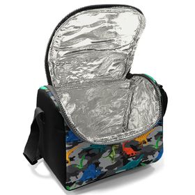 Coral High Kids Gri Kamuflaj Dinazor Desenli Thermo Beslenme Çantası