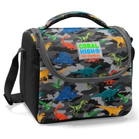 Coral High Kids Gri Kamuflaj Dinazor Desenli Thermo Beslenme Çantası