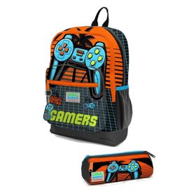 Coral High Kids Gri Turuncu Gamer Desenli 2Li Okul Canta Seti - Erkek Cocuk Okul Çantası