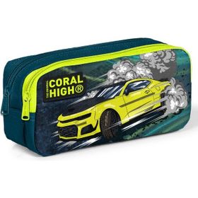 Coral High Kids Iki Bölmeli Erkek Çocuk Nefti Sarı Araba Kalem Çantası Kalemlik