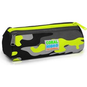 Coral High Kids Kamuflaj Desenli Üç Bölmeli Kalem Çantası