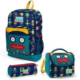 Coral High Kids Lacivert Çivit Robot Desenli 3’Lü Seti 23472 Okul Çanta