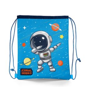Coral High Kids Lacivert Mavi Astronot Desenli Ipli Büzgülü Sırt Çantası 22690 Okul Çantası