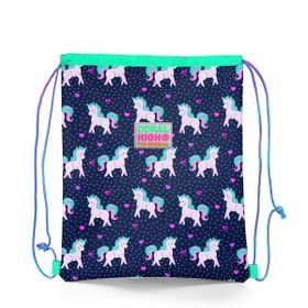 Coral High Kids Lacivert Pembe Unicorn Desenli Ipli Büzgülü Sırt Çantası 22456 Okul Çantası