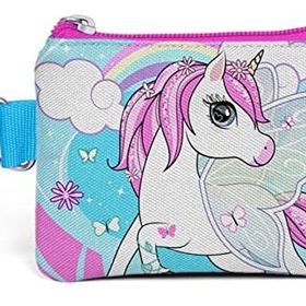 Coral High Kids Mavi Neon Pembe Unicorn Desenli Bozuk Para Çantası