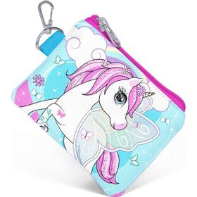 Coral High Kids Mavi Neon Pembe Unicorn Desenli Bozuk Para Çantası