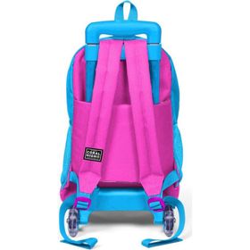 Coral High Kids Mavi Neon Pembe Unicorn Desenli Çekçekli 2'li Çanta Seti SET0223911 Okul Çantası