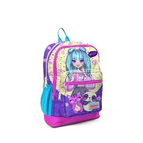 Coral High Kids Mor Pembe Anime Kız Desenli Dört Bölmeli 23735 Okul Çantası