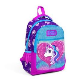 Coral High Kids Mor Pembe Üç Bölmeli Okul Çantası