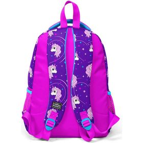 Coral High Kids Mor Pembe Unicorn Desenli Simli Üç Bölmeli Okul Çantası