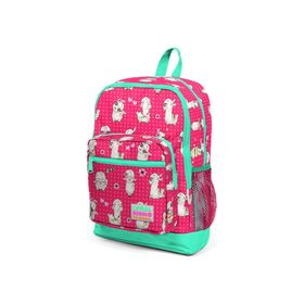 Coral High Kids Neon Mercan Alpaka Desenli Dört Bölmeli 23466 Okul Sırt Çantası